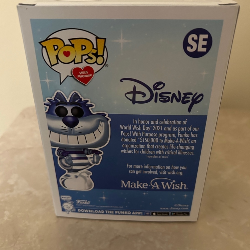 Disney Alice in Wonderland Make a Wish Metallic Blue Cheshire Cat Funko Pop NWOT - Picture 4 of 6